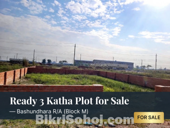 Ready 3 Katha Plot for Sale — Bashundhara R/A (Block M)